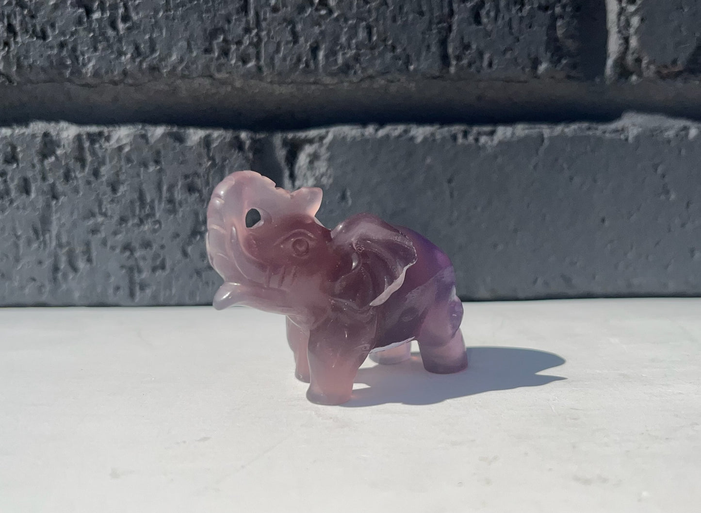 Crystal Elephant Carving, 2 inch