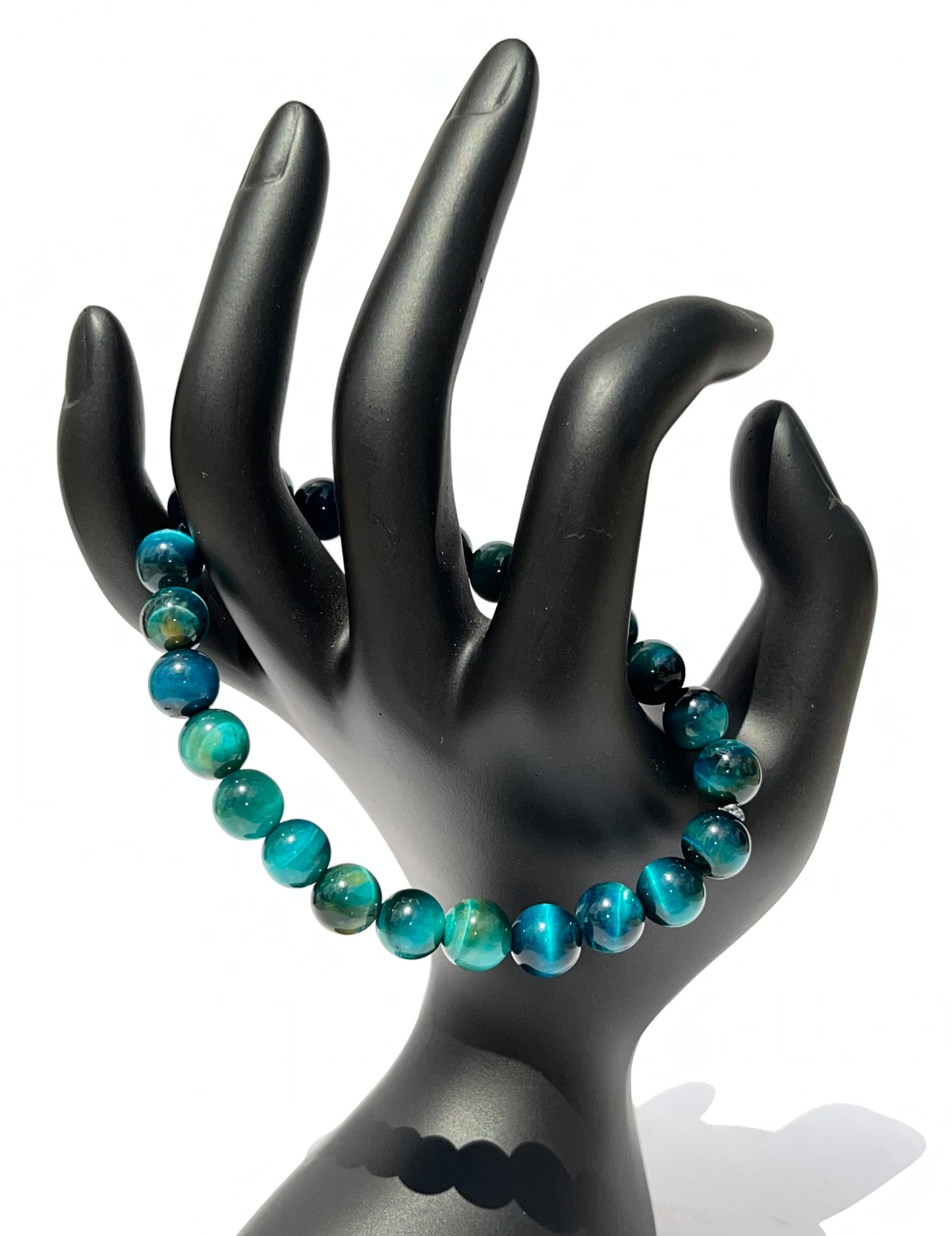 Blue Apatite Crystal Bracelet, 8mm