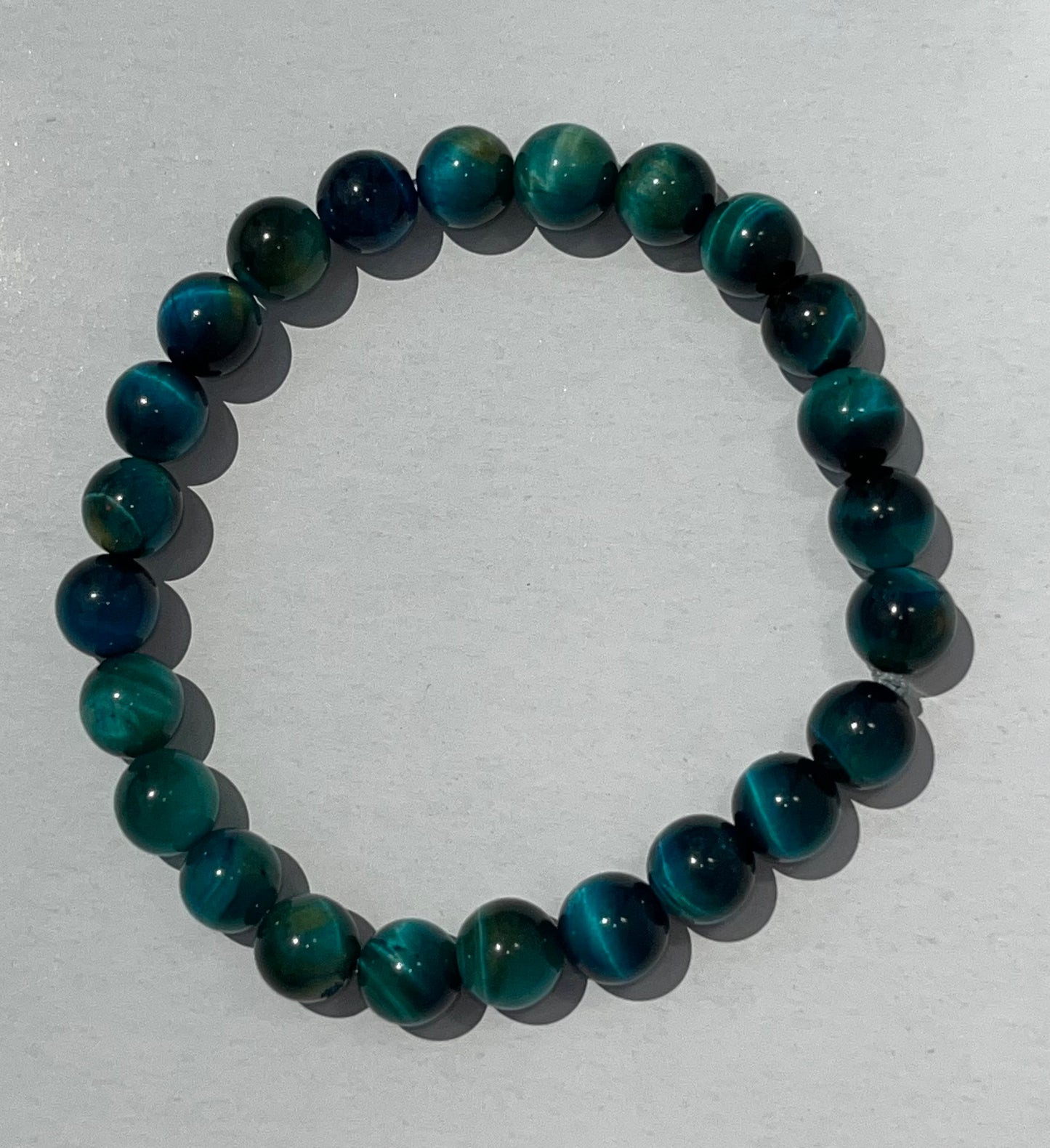 Blue Apatite Crystal Bracelet, 8mm