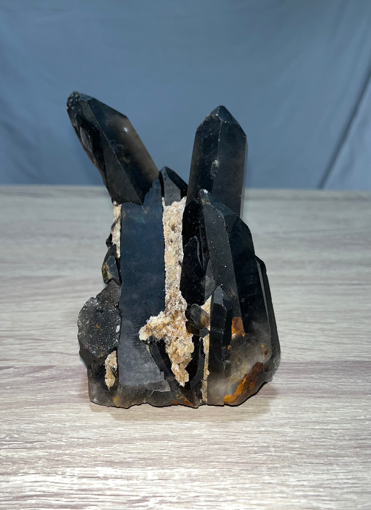Large Natural Smoky Quartz Cluster Points