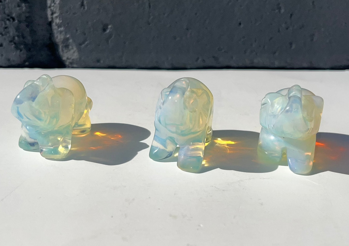 Crystal Elephant Carving, 1 inch