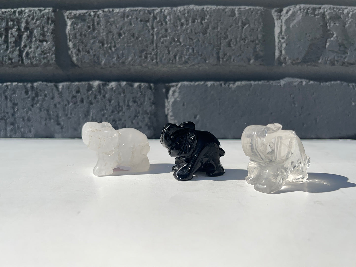 Crystal Elephant Carving, 1 inch