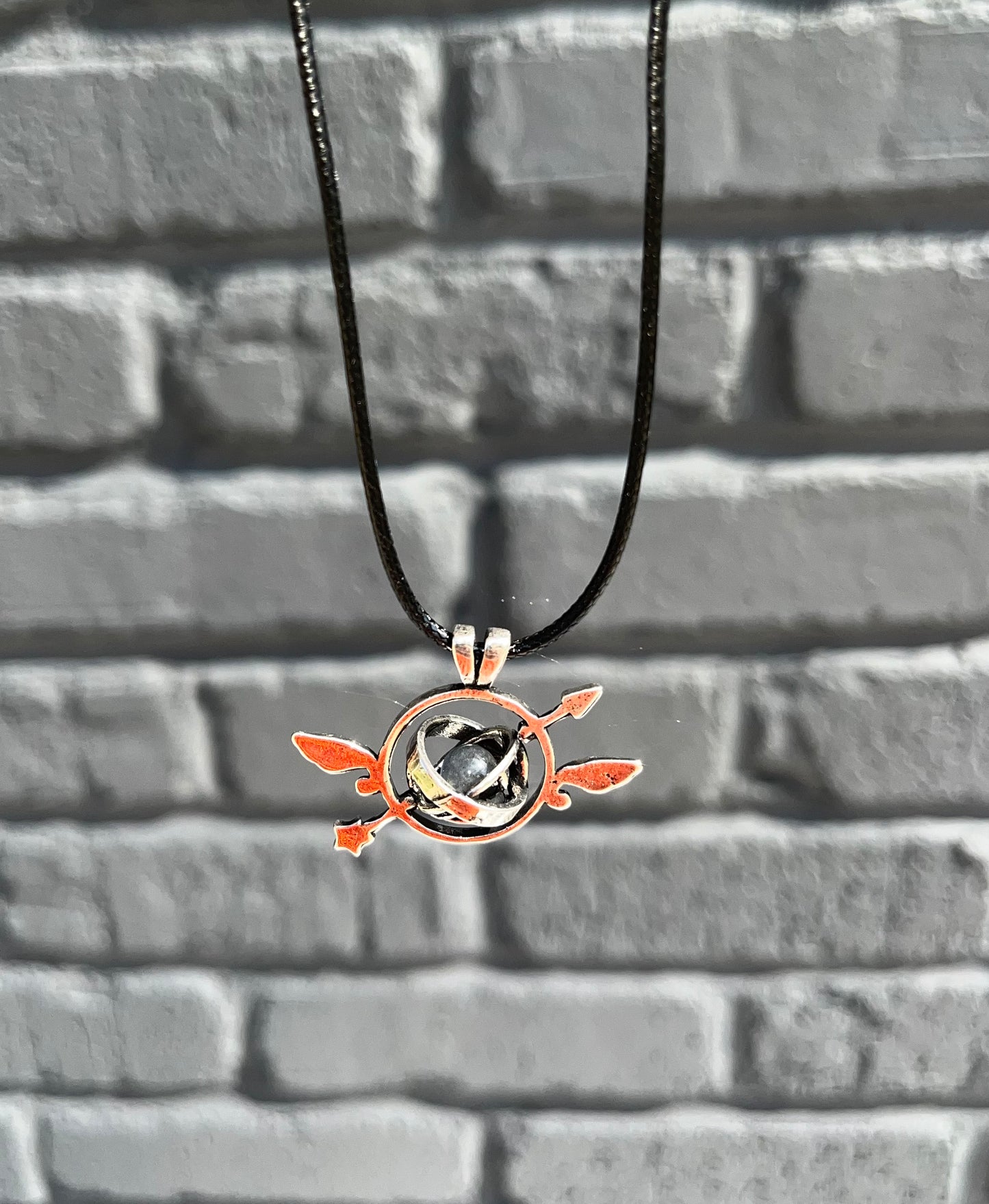Rotating Labradorite/ Arrow Pendant Necklace