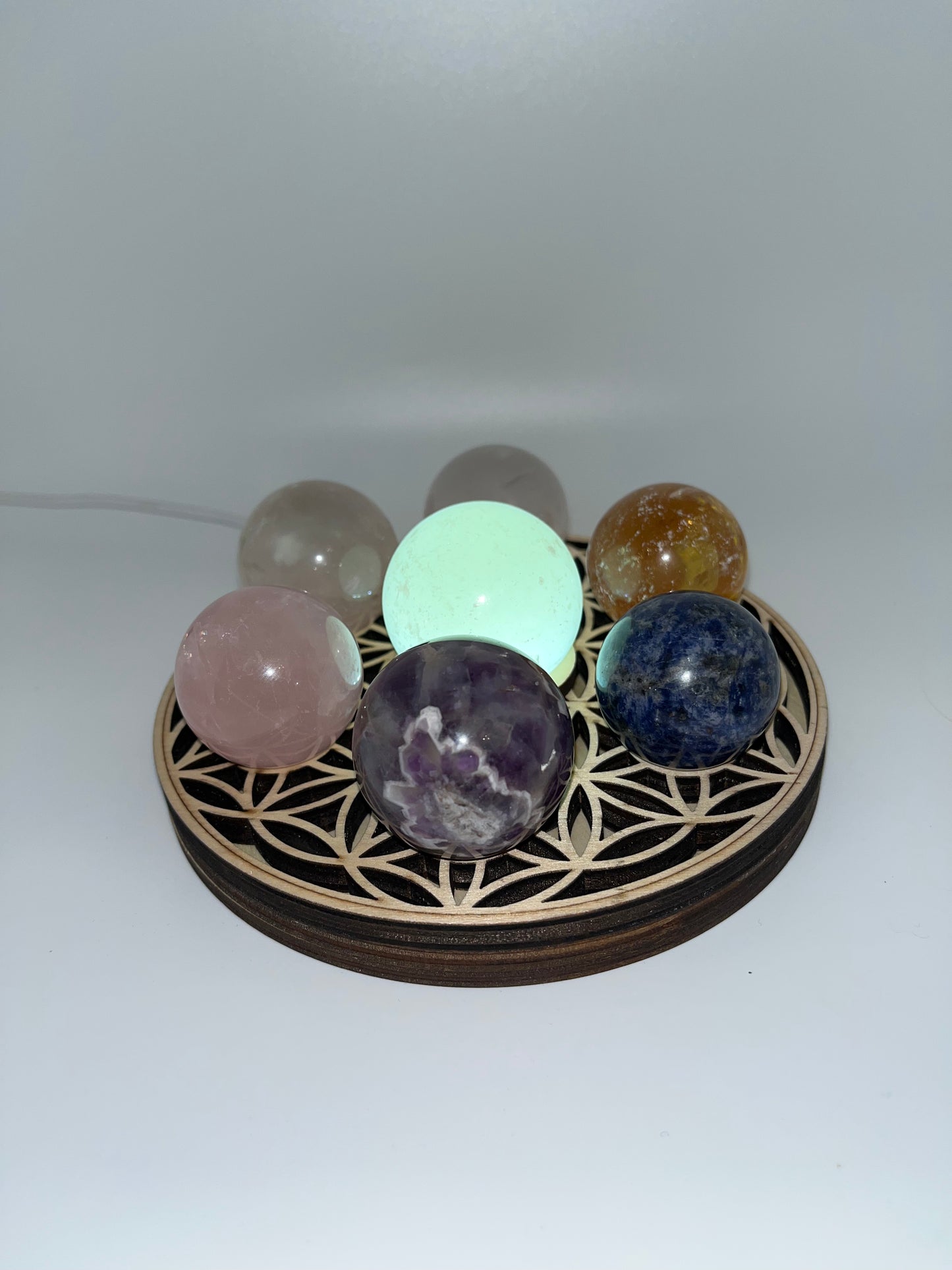 Lighted 7 Chakra Sphere Stands