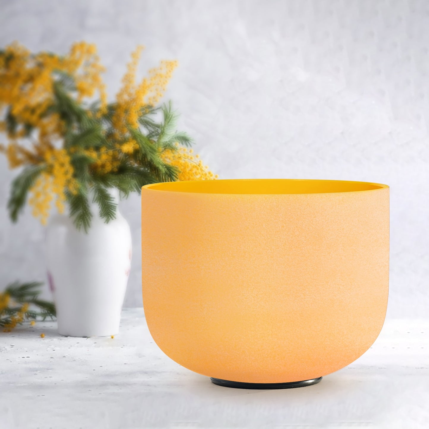 CVNC Full Color 1pc 8" C/D/E/F/G/A/B Note Frosted Quartz Crystal Singing Bowl for Meditation Sound Healing with Free Mallet