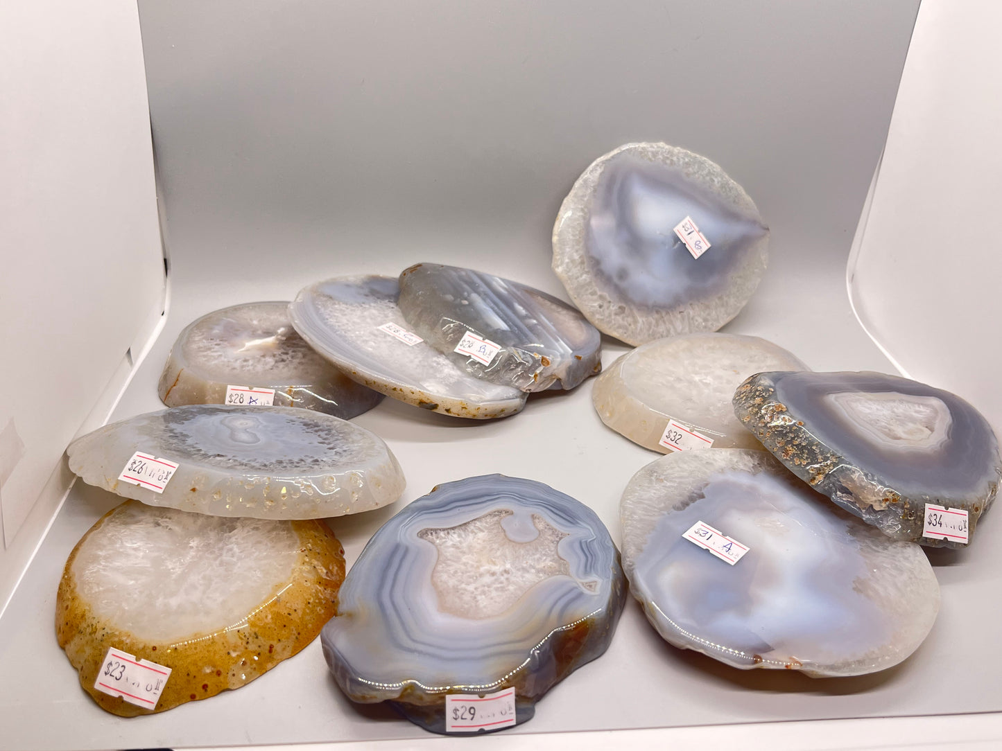 Blue Agate slices, Real Crystal