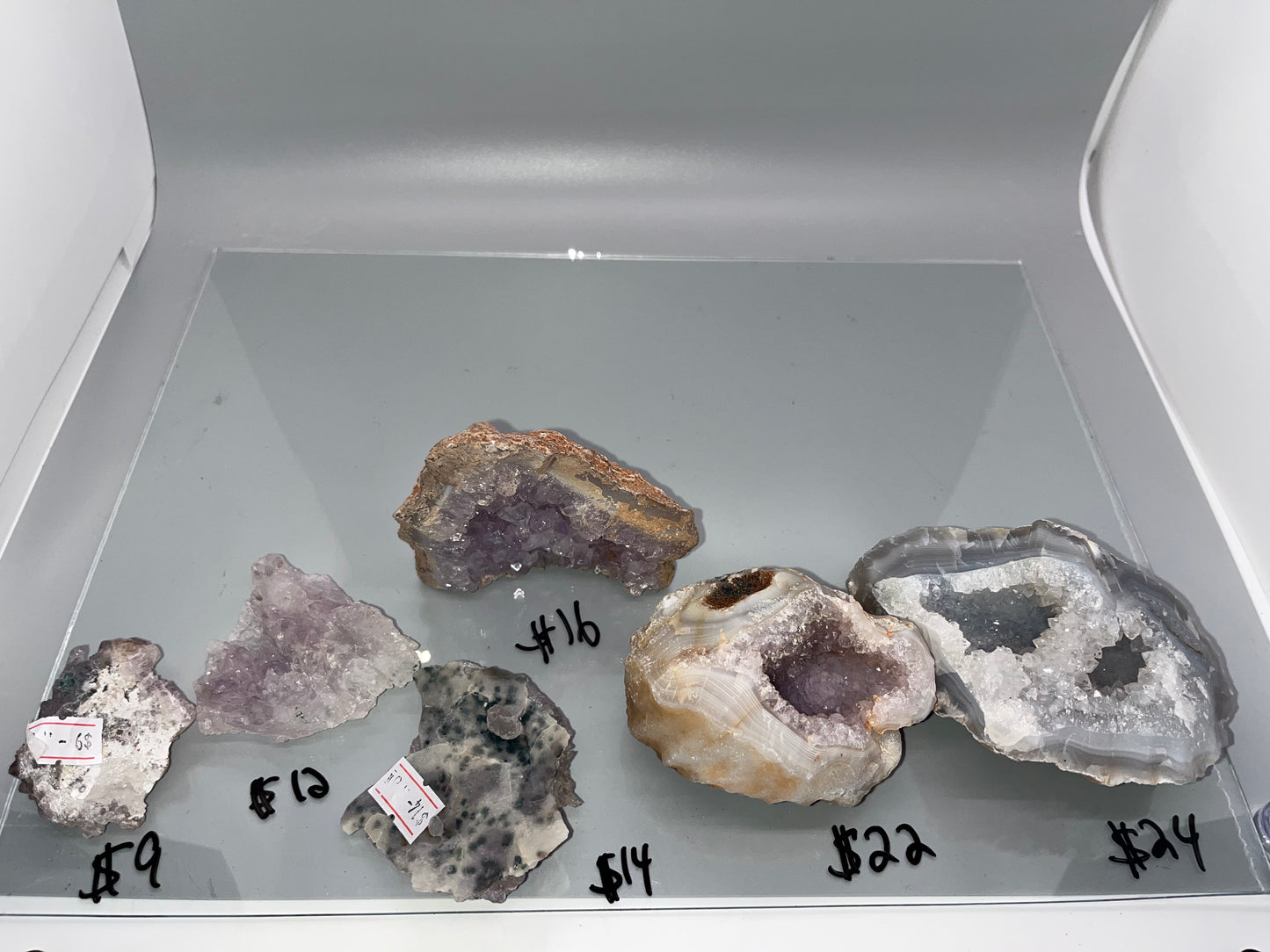 Amethyst and Quartz Geode Slices, Natural