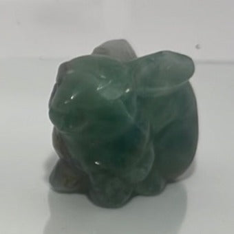 Green Fluorite Bunny Rabbit Carving