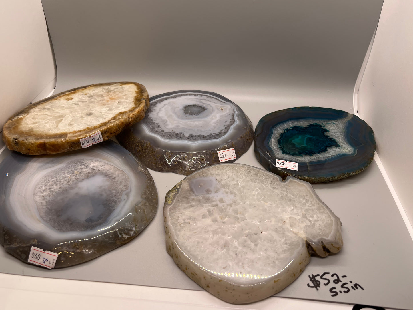 Blue Agate slices, Real Crystal