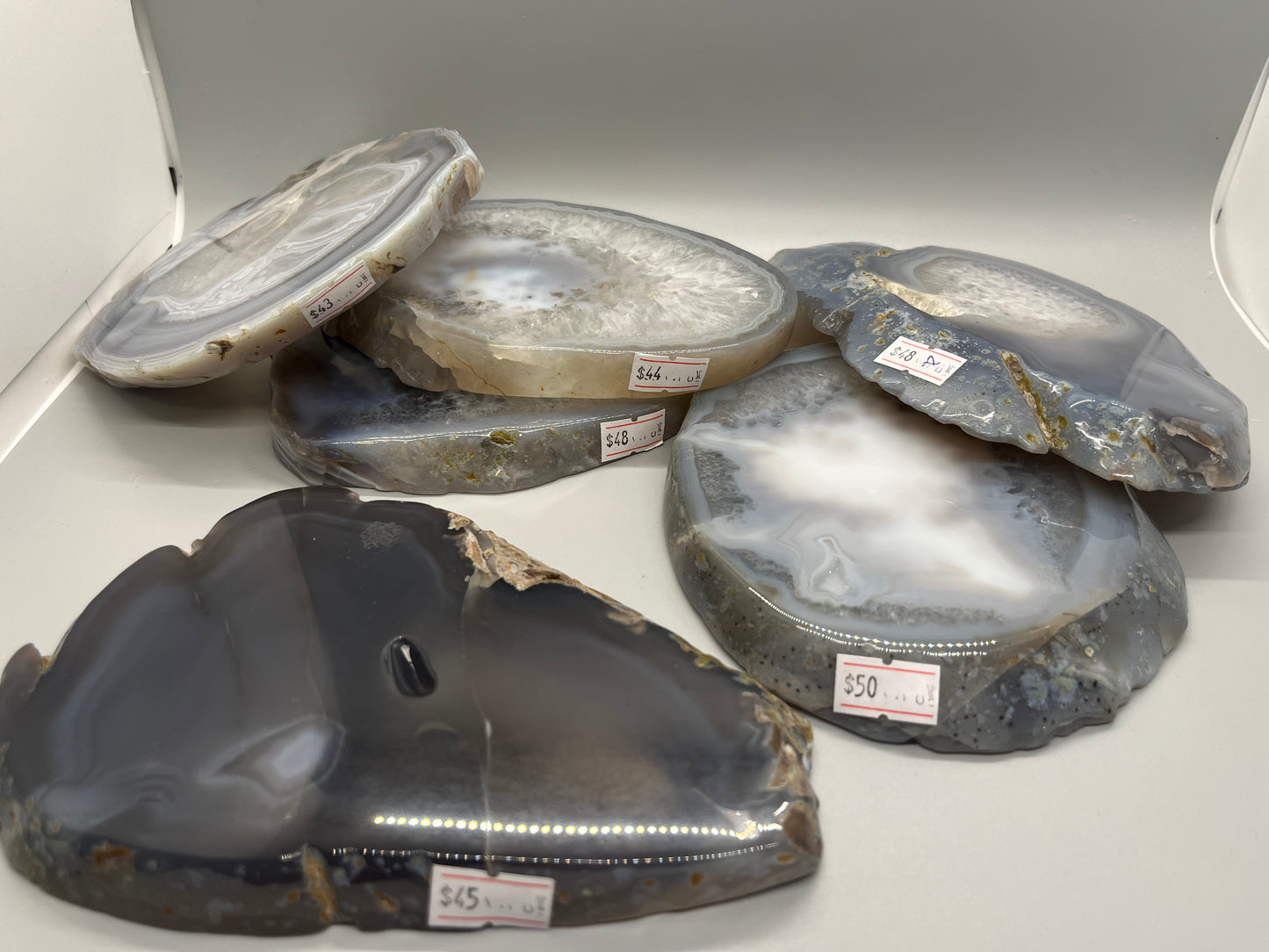 Blue Agate slices, Real Crystal