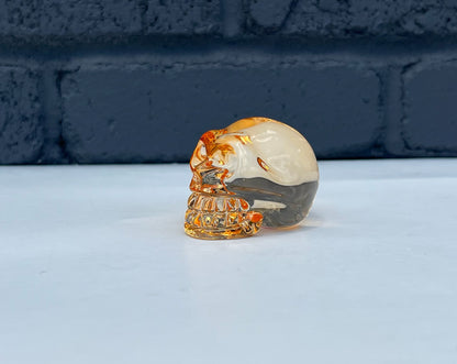 Orange Sea Glass Skulls