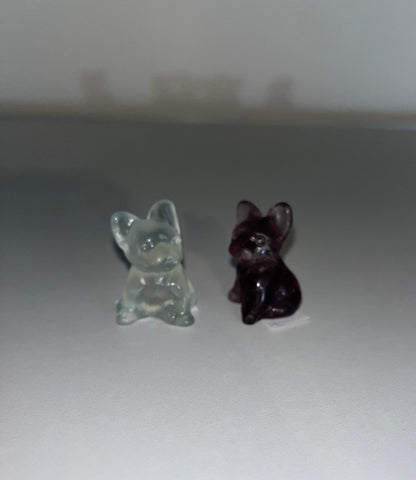 Real Crystal Bulldog Carvings