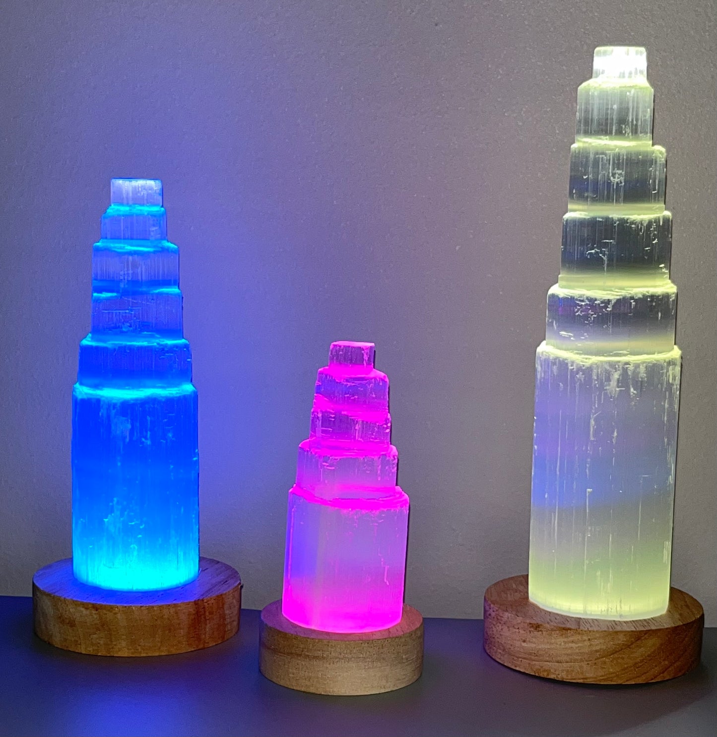 Selenite Lamp, Colored