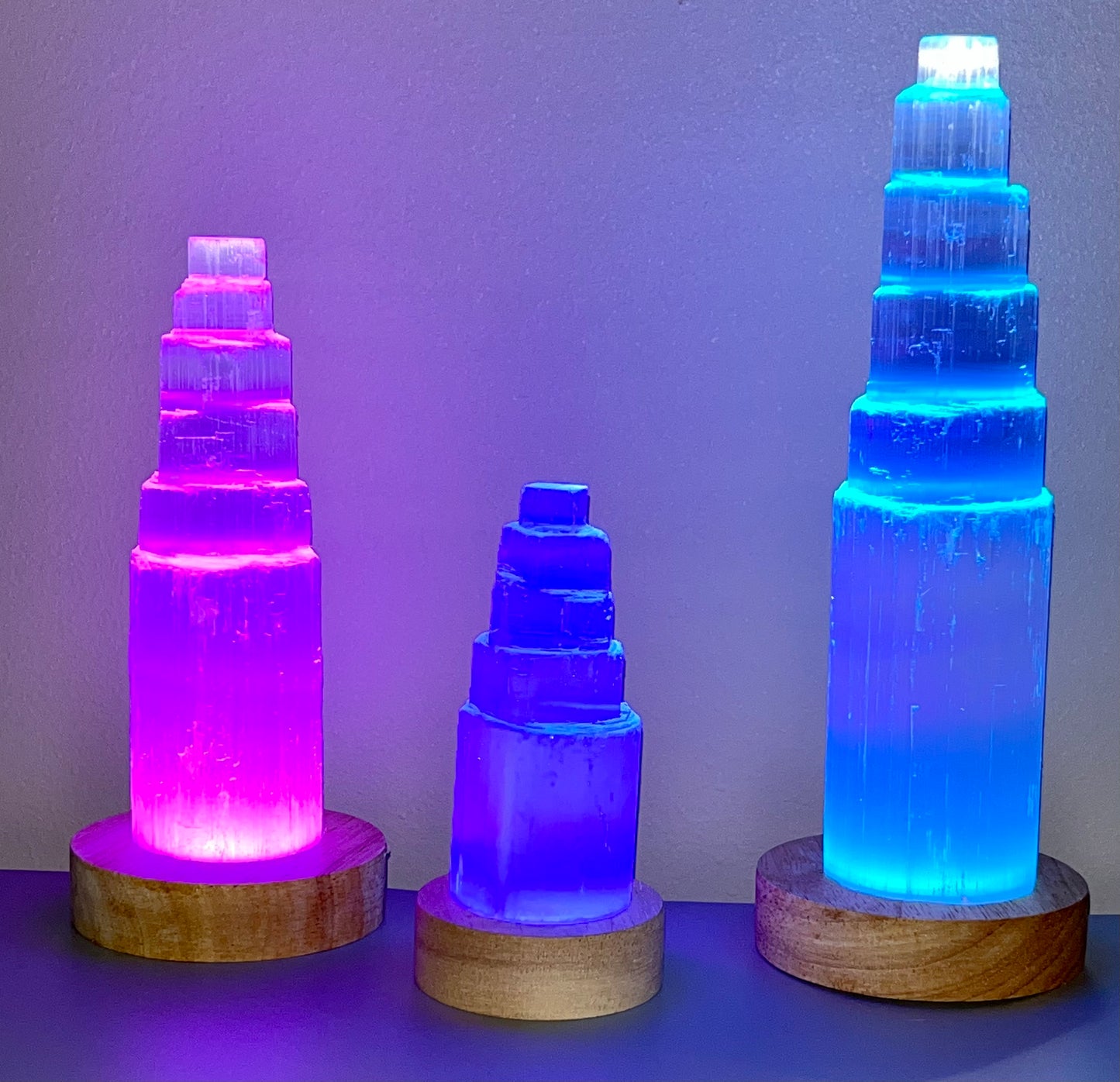 Selenite Lamp, Colored