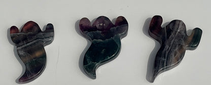 Rainbow Fluorite Ghost Carvings, 3inch