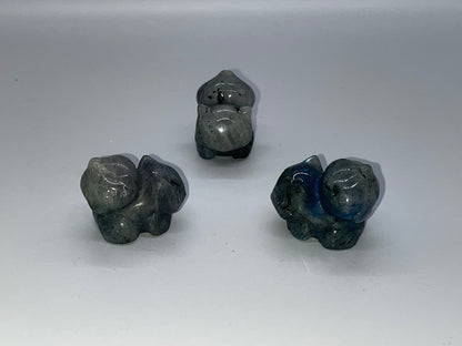 Labradorite Bulbasaur Carving