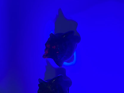 Ruby in Zoisite Gengar Carving; Genuine Crystal
