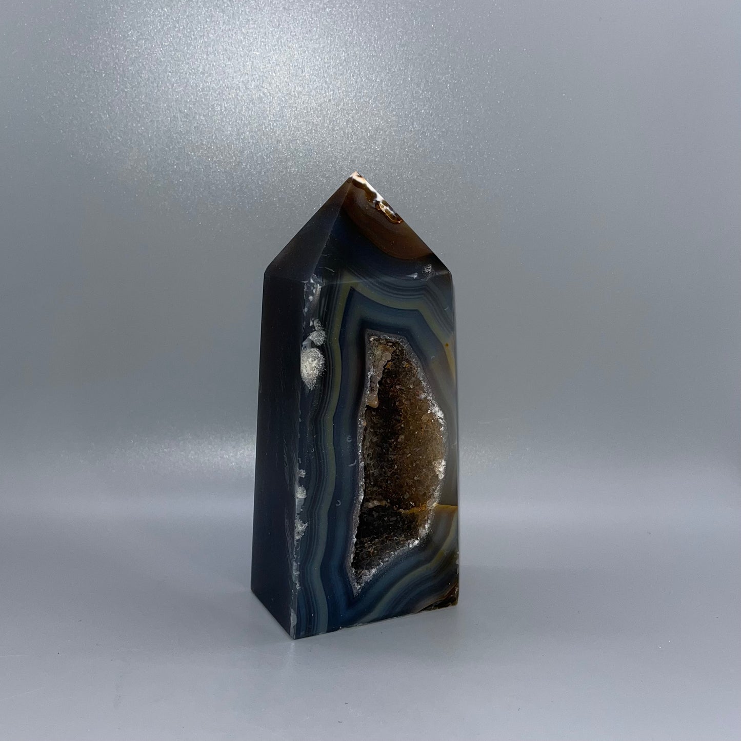 Natural Druzy Agate Towers