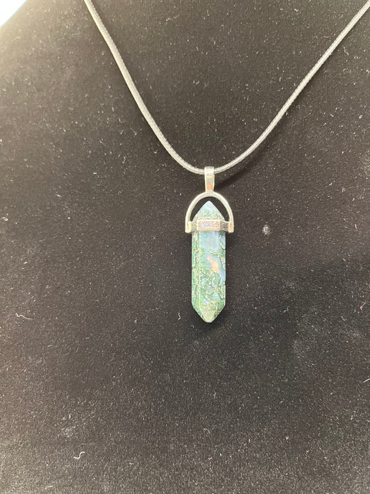 Moss Agate Pendant Necklace