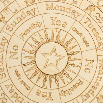 2PCS 12 Constellations Wooden Pendulum Board for Divination Laser Cut Slice Display Base Coaster Metaphysical Altar Sign Decor