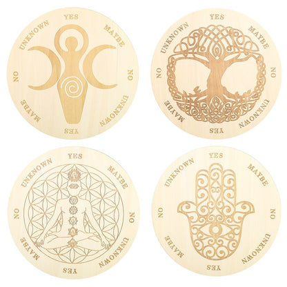 20cm Wooden Chakra Pendulum Board Energy Plate for Divination Yoga Meditation Board Metaphysical Altar Dowsing Wicca Supplies