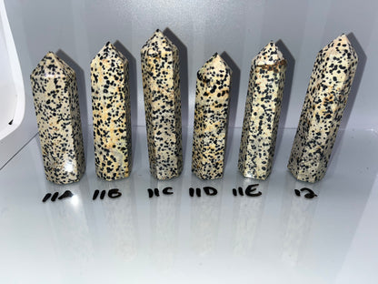 Dalmatian Jasper Towers, approx 4 inch