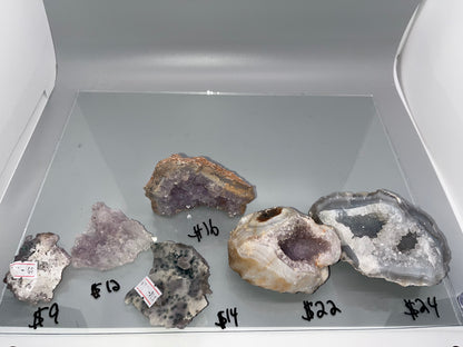 Amethyst and Quartz Geode Slices, Natural