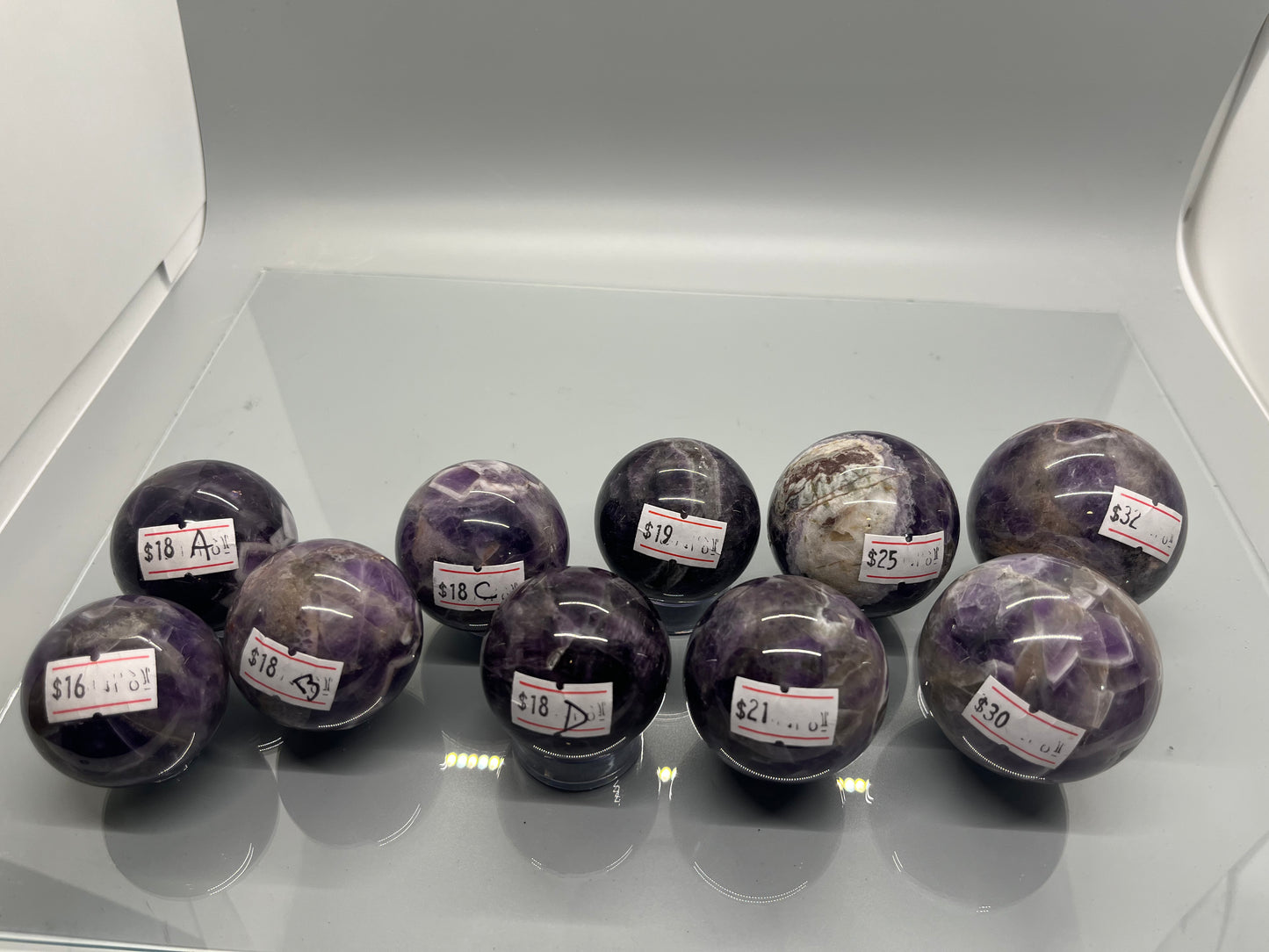 Dream Amethyst Spheres, Real Crystal