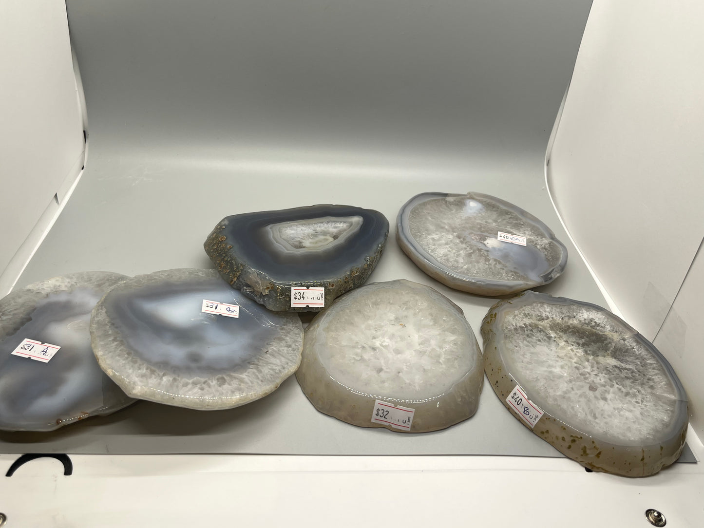 Blue Agate slices, Real Crystal